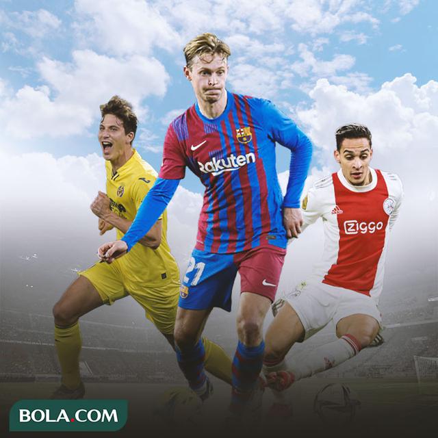 Ilustrasi - Pau Torres, Frenkie de Jong, Antony