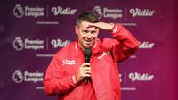 Mantan pemain Manchester United dan Liverpool, Michael Owen saat acara Meet and Greet with Michael Owen di SCTV Tower, Senayan, Jakarta, Minggu (21/08/2022). (Bola.com/Bagaskara Lazuardi)