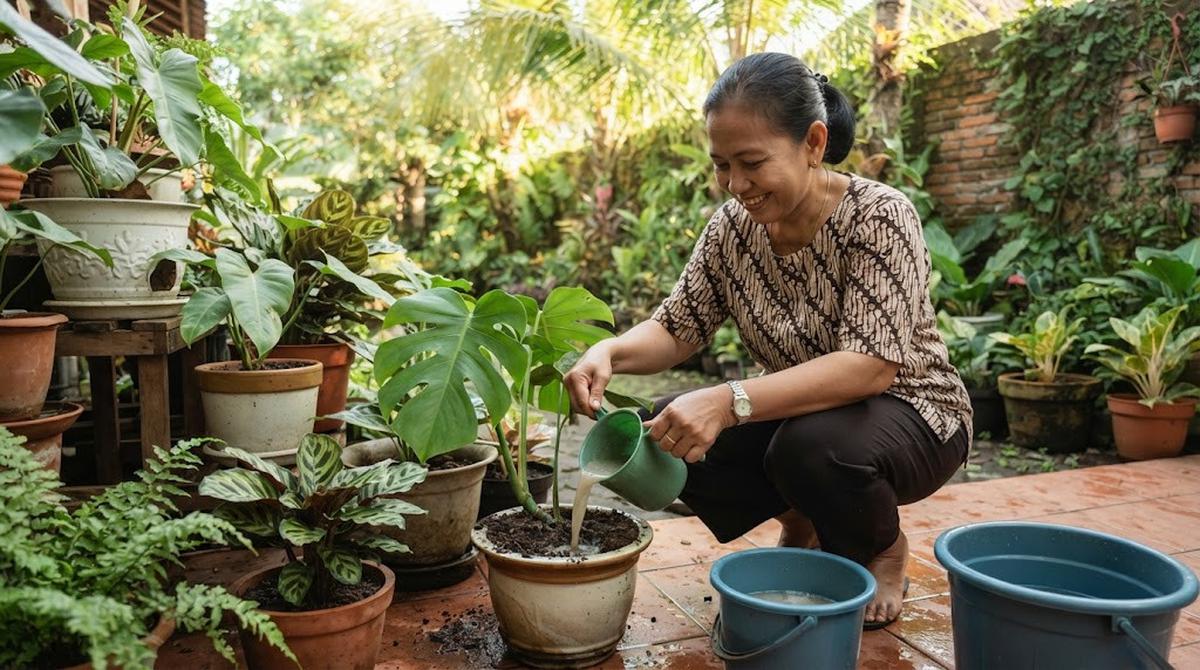 Aplikasi Pupuk Cair ke Tanaman