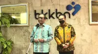 Plt. Menteri Pendayagunaan Aparatur Negara dan Reformasi Birokrasi (Menpan-RB) Mahfud MD  dan Kepala BKKBN Hasto Wardoyo dalam Rapat Penelaahan (Reviu) Program Bangga Kencana dan Percepatan Penurunan Stunting Tahun Anggaran 2022, Kamis (11/8/2022). (Foto: Liputan6/Ade Nasihudin).