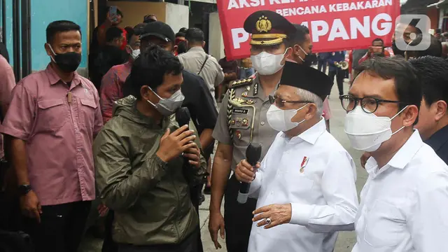 Wakil Presiden Ma’ruf Amin, Erick Thohir Hingga Kapolri meninjau lokasi kebakaran Depo Pertamina Plumpang