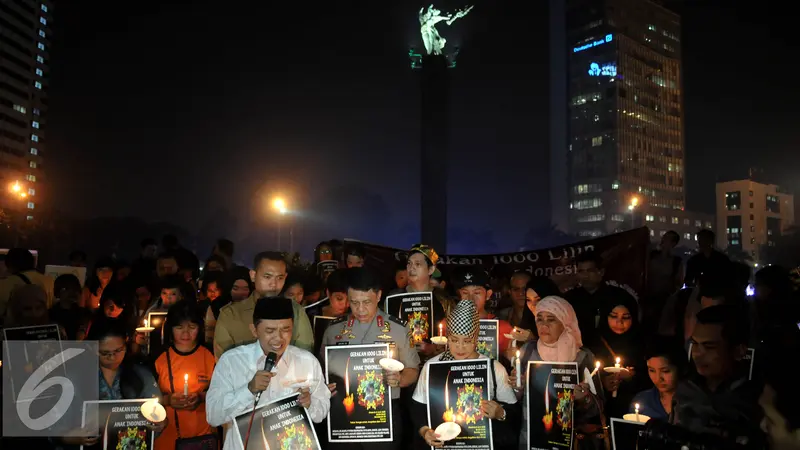 Aksi Simpatik 1000 Lilin untuk Angeline di Bundaran HI