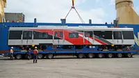 KAI Commuter kembali kedatangan dua trainset rangkaian KRL baru produksi produksi CRRC Qingdao Sifang&nbsp;China. (Dok KAI)&nbsp;&nbsp;&nbsp;