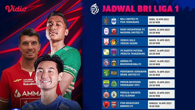 Jadwal Live Streaming BRI Liga 1 2022/2023 Pekan Ke-35 di Vidio