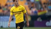 Pulisic langsung menarik perhatian dunia dengan penampilan apiknya di Bundesliga. Sebelum ke Chelsea, Pulisic sempat disanterkan akan pindah ke Manchester United. (AFP/Justin Berl)