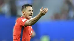 Alexis Sanchez menempati urutan keempat pemain termahal Arsenal dengan nilai transfer kurang lebih sebesar 42,5 juta Pounds. Sanchez didatangkan Arsenal pada 10 Juli 2014 dari Barcelona. (AP/Martin Meissner)