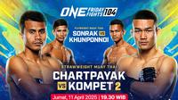 Saksikan Siaran Langsung ONE Championship: ONE Friday Fights 104 di Vidio. Jangan lewatkan pertarungan beladiri ONE Championship: ONE Friday Fights 104 hanya di layanan OTT Vidio. (sum. doc. vidio.com)