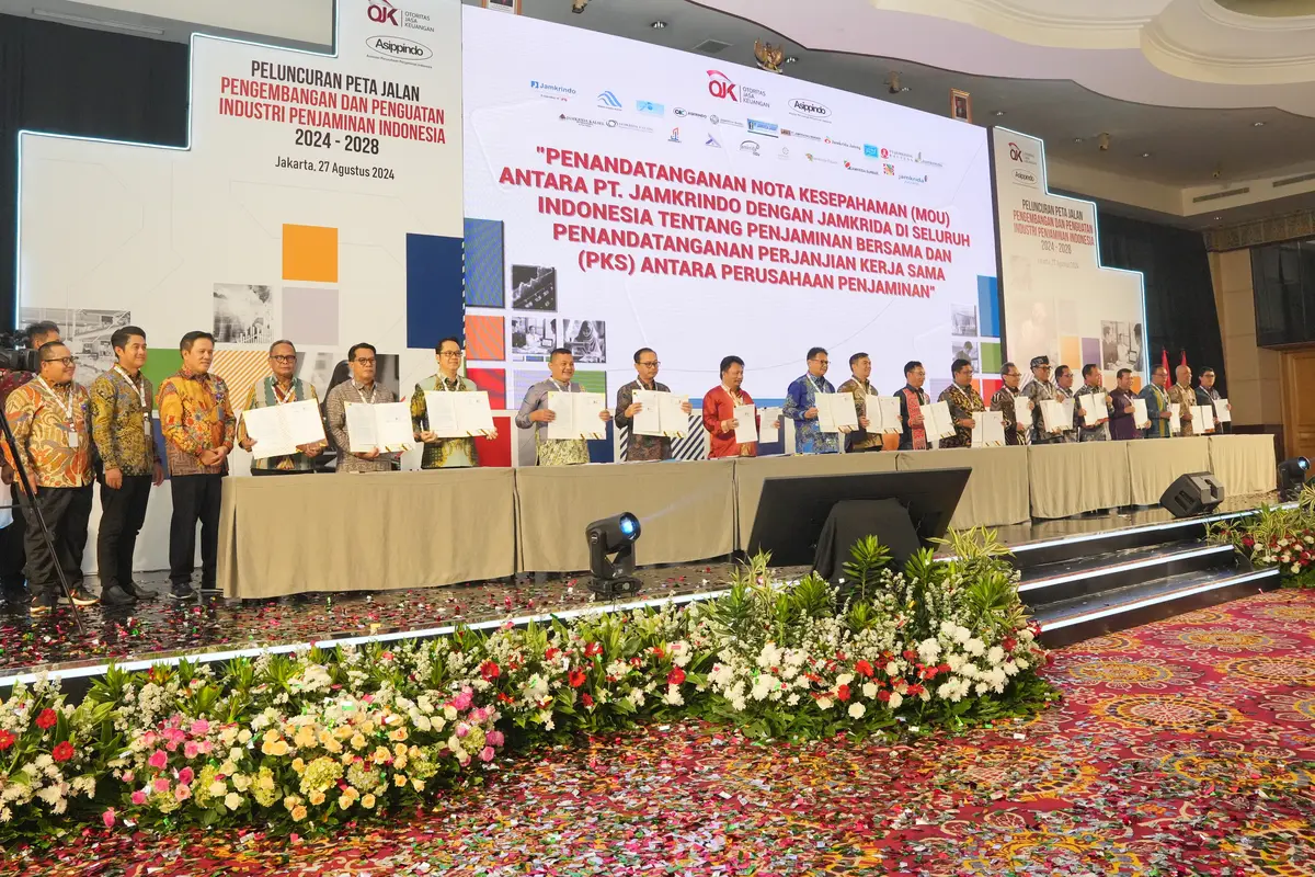 Jamkrindo telah menandatangani Nota Kesepahaman (MoU) dengan 18 Perusahaan Penjaminan Kredit Daerah (Jamkrida)
