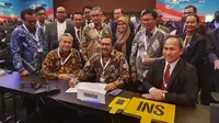 Delegasi Indonesia pada rapat pleno penutupan Sidang International Telecommunication Union - World Radiocommunication Conference (ITU-WRC) 2019 di Sharm El Sheikh, Mesir, Jumat (22/11).