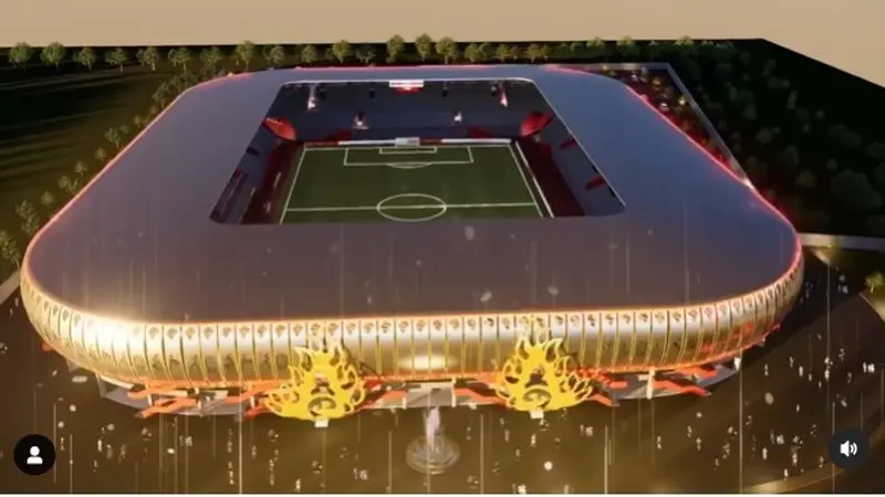 Rancangan stadion baru Kediri yang diberi nama Gelora Daha Jayati. (Istimewa)