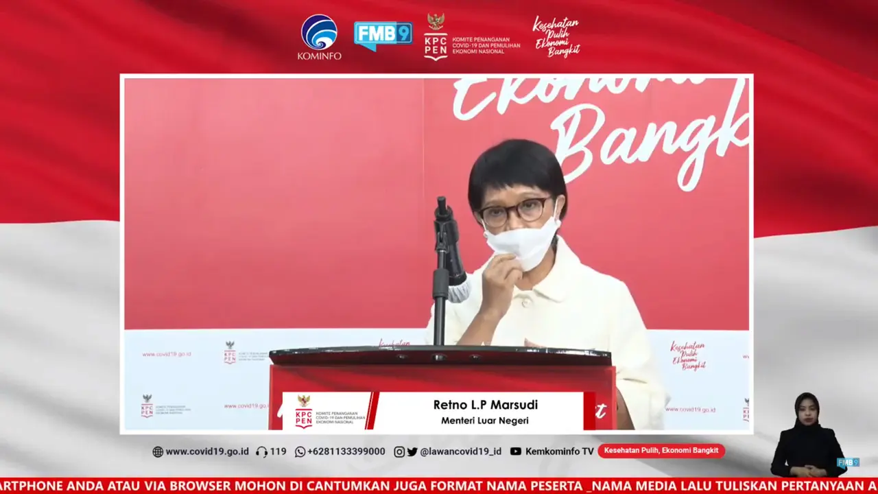 Menlu Retno Marsudi memberi kabar mengenai vaksin Sinovac dari China dan vaksin lainnya.
