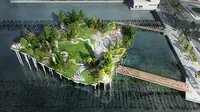 Warga New York sebentar lagi akan memiliki taman terapung seharga Rp 1,58 triliun yang dibiayai oleh seorang miliuner (Foto: http://money.cnn.com/).