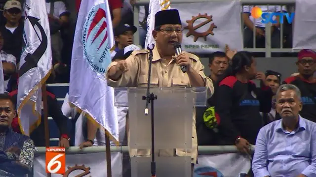 Ini Kata Prabowo Saat Singgung Kasus Ahmad Dhani di Depan Ribuan Buruh