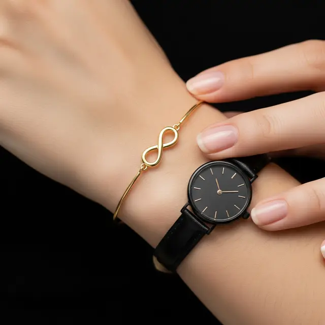 9 Model Gelang Emas Gram Kecil yang Cocok dengan Jam Tangan Hitam, Tampil Modern
