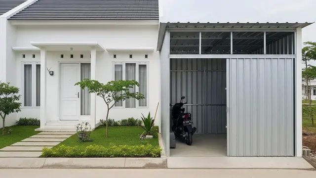 Ide Garasi Motor Sederhana di Samping Rumah