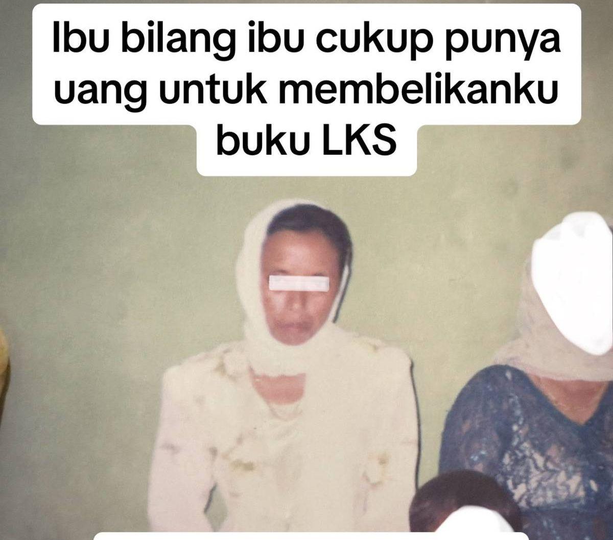 "Ibu bilang Ibu cukup punya uang untuk membelikanku buku LKS. Ternyata Ibu menjual anting peninggalan ayah," tulis pemuda ini menceritakan kebohongan sang Ibu lainnya. <br>