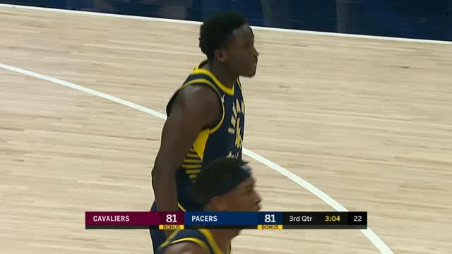 Berita video game recap NBA 2017-2018 antara Indiana Pecers melawan Cleveland Cavaliers dengan skor 106-102.