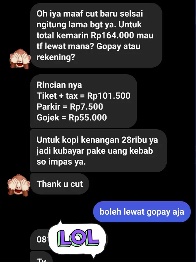 6 Chat Rincian Utang ke Teman Ini Bikin Elus Dada, Pengeluaran Dibagi Rata