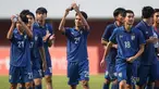 Timnas Thailand U-16 berhasil merebut peringkat ke-3 Piala AFF U-16 2022 usai mengalahkan Myanmar U-16 dengan skor 3-0 dalam laga yang digelar di Stadion Maguwoharjo, Sleman, Jumat (12/8/2022) sore WIB. Seluruh tiga gol kemenangan Thailand U-16 dicetak di babak kedua. (Bola.com/Bagaskara Lazuardi)