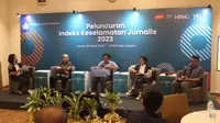 Acara Peluncuran Indeks Keselamatan Jurnalis 2023 oleh Yayasan Tifa bersama PPMN dan HRWG berkolaborasi dengan Populix serta didukung oleh Kedutaan Besar Belanda yang digelar di Jakarta, Kamis (28/3/2024). (Ist)