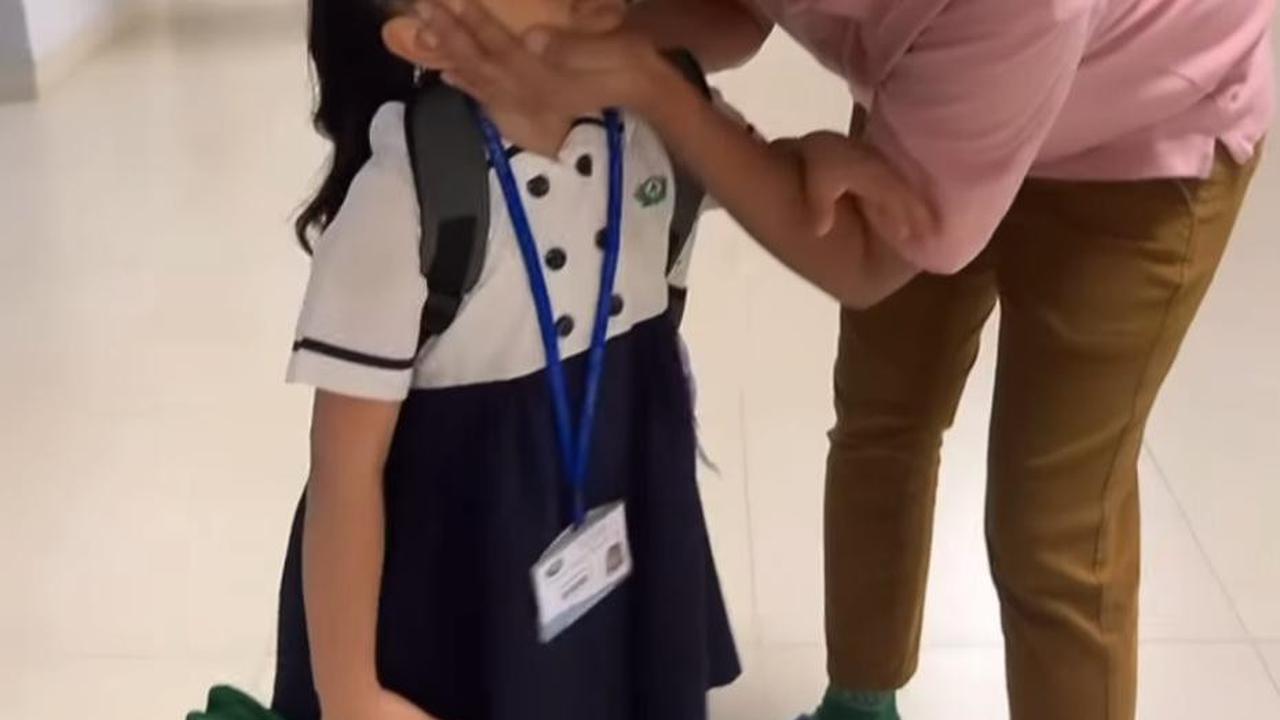5 Potret Haru Ruben Onsu Antar Anak ke Sekolah di Hari Pertama