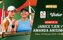 Live Streaming Janice Tjen vs Amanda Anisimova dalam WTA 1000 Dubai, Eksklusif di Vidio