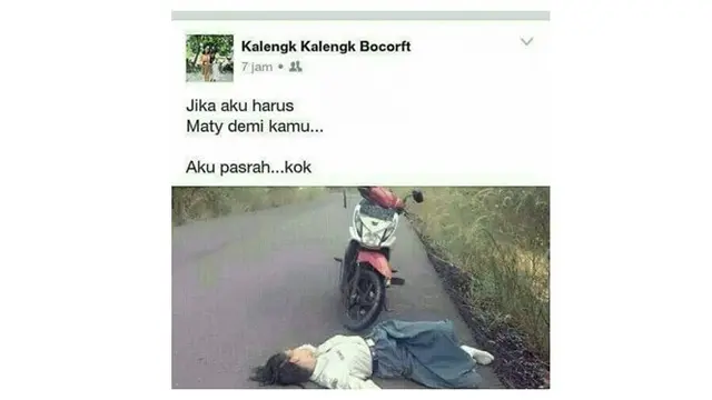 Status Lucu Anak Motor di Media Sosial Ini Bikin Mikir Keras