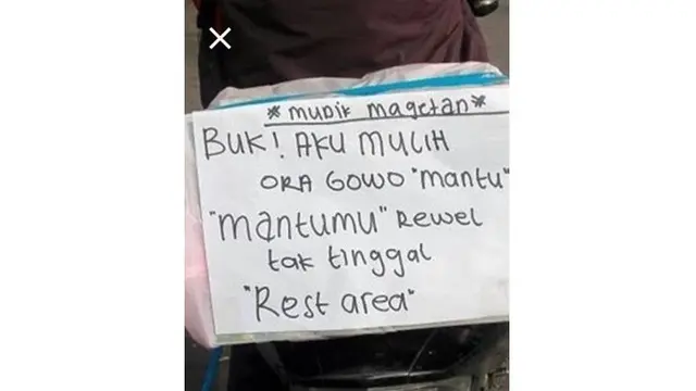 Pesan Unik Pengendara Saat Mudik