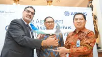 PT Garuda Maintenance Facility AeroAsia Tbk (GMF) menandatangani perjanjian dengan perusahaan manufaktur pesawat Airbus. Foto: Liputan6.com/Bawono Yadika