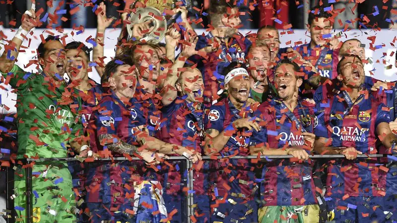 Luapan Kegembiraan Barcelona Juarai Liga Champions