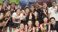 Merah Putih Samator merebut peringkat ketiga pada Srikandi Cup seri pertama di Makassar, Sabtu (2/12/2017). (Bola.com/Andhika Putra)