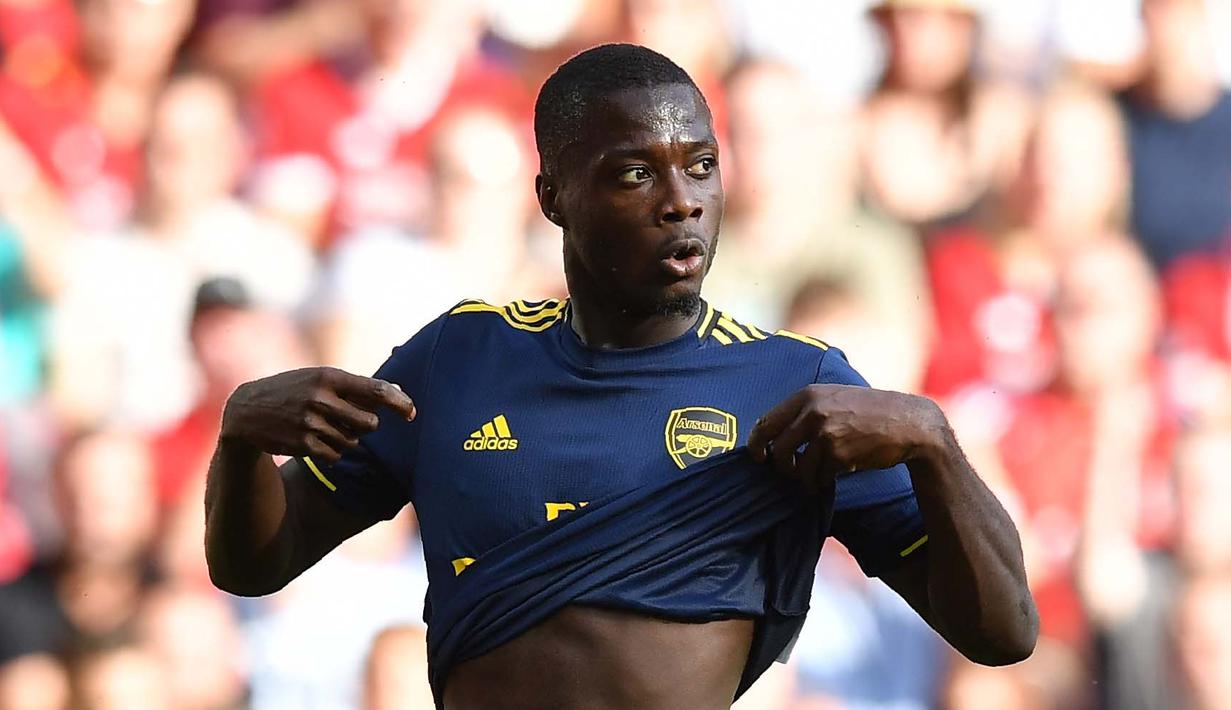 9. Nicolas Pepe (Penyerang) - Dari Lille ke Arsenal dengan harga 80 juta euro. (AFP/Ben Stansall)