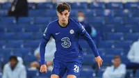 1. Kai Havertz (80 juta euro) - Pemain berusia 21 tahun ini menjadi yang termahal pada bursa transfer Liga Inggris di musim panas ini. Harvertz dilabuhkan Chelsea dari Bayer Leverkusen dengan tranfser mencapai 80 juta euro. (AFP/Neil Hall/pool)