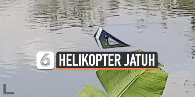 VIDEO: Helikopter Jatuh di Danau Buperta Cibubur