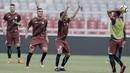 Kapten Persija Jakarta, Ismed Sofyan, saat latihan jelang laga perdana Liga 1 di SUGBK, Jakarta, Kamis (22/3/2018). Persija akan berhadapan dengan Bhayangkara FC. (Bola.com/M Iqbal Ichsan)
