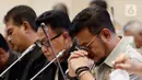 Menteri Pertanian Syahrul Yasin Limpo (kanan) saat rapat kerja dengan Komisi IV DPR di Gedung Nusantara, Kompleks Parlemen, Senayan, Jakarta, Senin (17/2/2020). Rapat ini tindak lanjut dari Rapat Dengar Pendapat (RDP) sebelumnya terkait program kerja tahun anggaran 2020. (Liputan6.com/Johan Tallo)