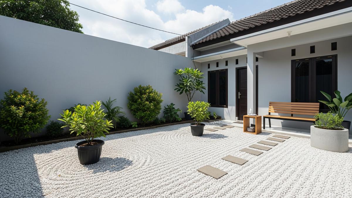 8 Inspirasi Halaman Rumah dengan Batu Kerikil Putih, Mudah Ditiru dan Hemat Anggaran