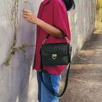 Lovitt Croc Embossed Medium Shoulder Bag