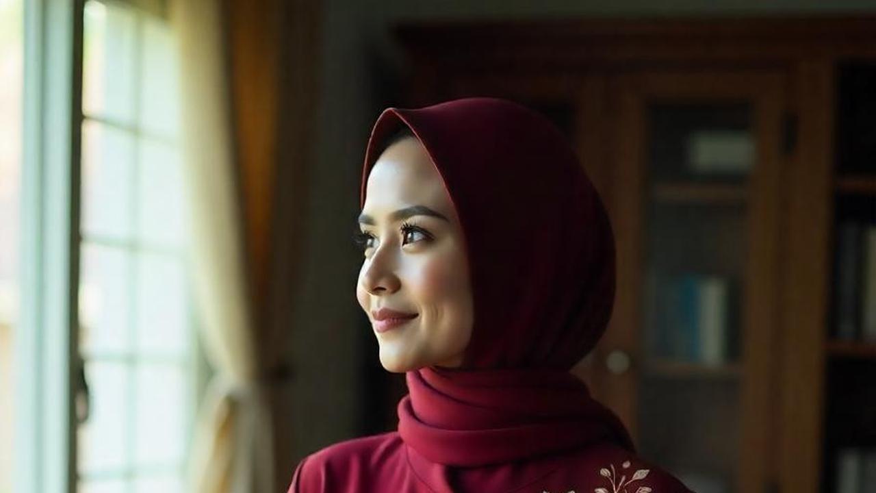 Baju Lebaran Warna Burgundy