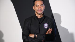 Darius Sinathrya dalam preskon Rans Cilegon FC di Kemayoran. Adrian.putra / Fimela