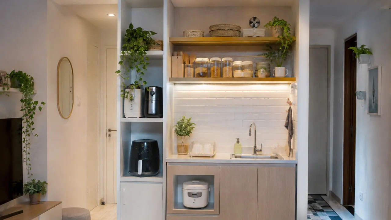Desain Pantry Mini untuk Rumah Tanpa Ruang Khusus/AI Generated