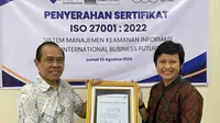 PT International Business Futures (IBF) telah meraih sertifikasi ISO/IEC 27001:2022. (Liputan6.com/ ist)