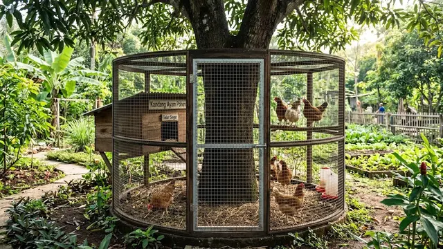 Ide Kandang Ayam yang Bisa Dibuat di Bawah Pohon/AI Generated