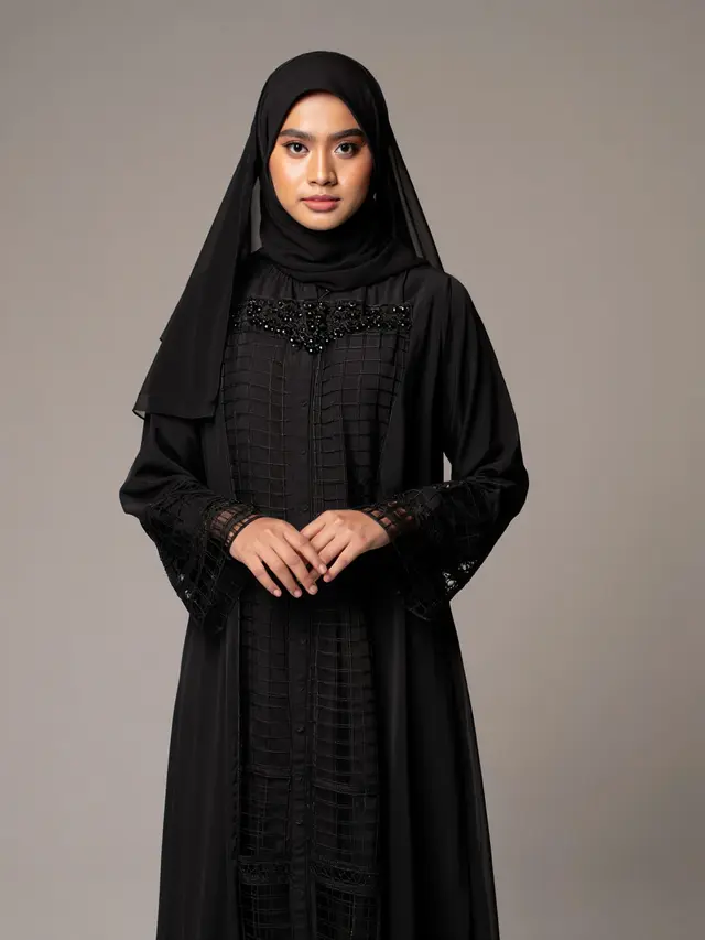 Brokat Arab Kombinasi Gamis Abaya