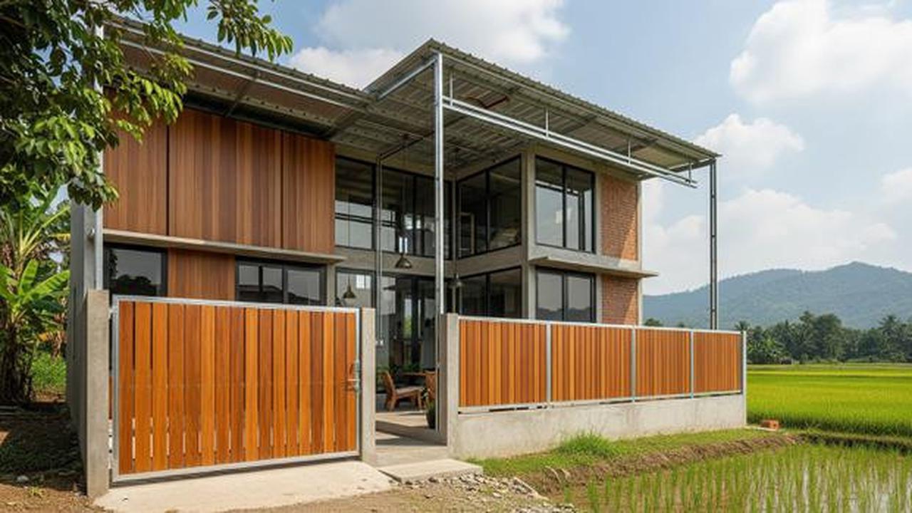 8 Desain Rumah Kecil tapi Luas dengan Pagar Aluminium Motif Kayu, Modelnya Disukai Gen-Z
