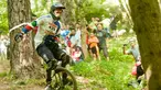 Kejuaraan Unicycle atau sepeda roda satu bertajuk 'The Muni-Elite Downhill Finals Event of The 18th Unicon' yang digelar di Desa Basque, Spanyol pada 1 Agustus 2016. (AFP PHOTO / Gari Garaialde)