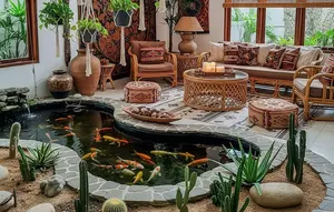 10 Inspirasi Kolam Ikan dalam Rumah dengan Konsep Taman Kering, Estetik dan Mudah Dirawat