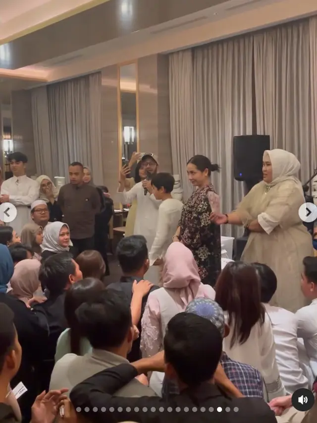 6 Potret Nagita Slavina Bukber Bareng Karyawan, Rafathar dan Rayyanza Ikut Ramaikan