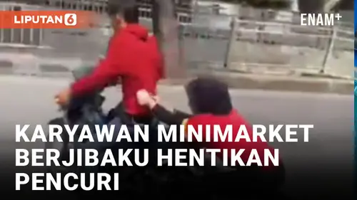 VIDEO: Karyawan Minimarket di Semarang Terseret Motor Saat Coba Hentikan Aksi Pencurian