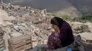 Pencarian korban terus dilakukan pada 12 September 2023 atau empat hari setelah gempa bumi berkekuatan 6,8 skala Richter mengguncang Maroko. (BULENT KILIC/AFP)